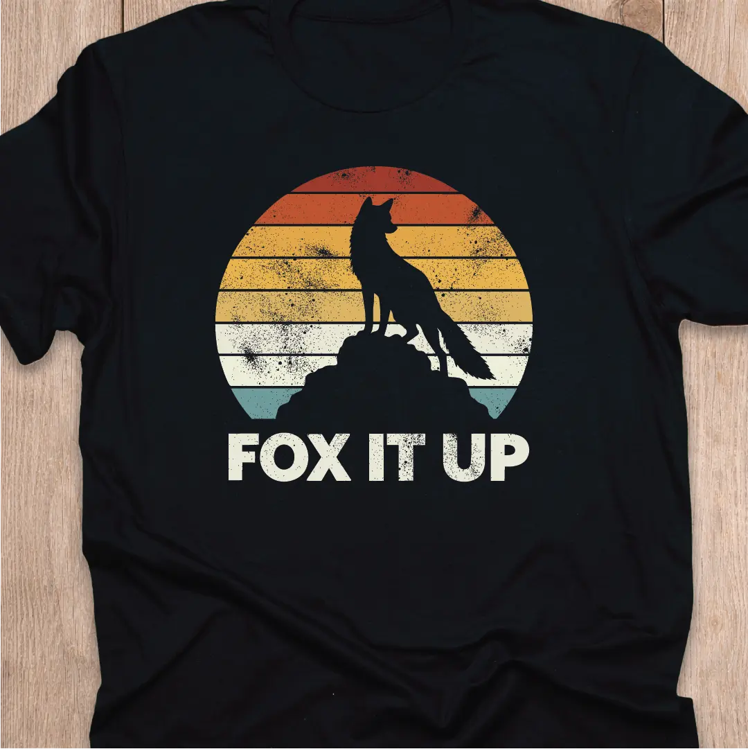 Fox T-Shirt | Retro Sunset Fox It Up