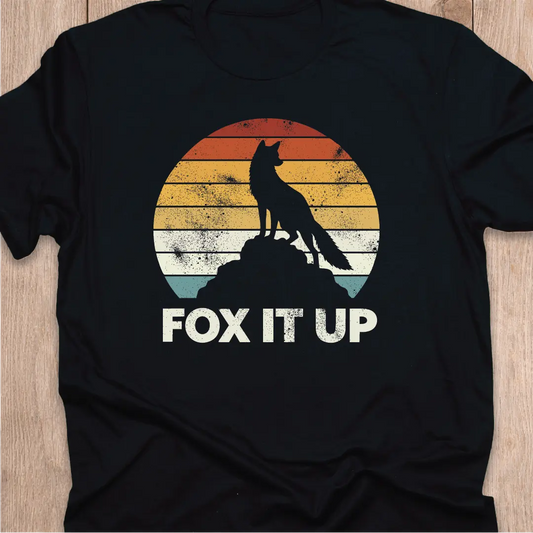 Fox T-Shirt | Retro Sunset Fox It Up
