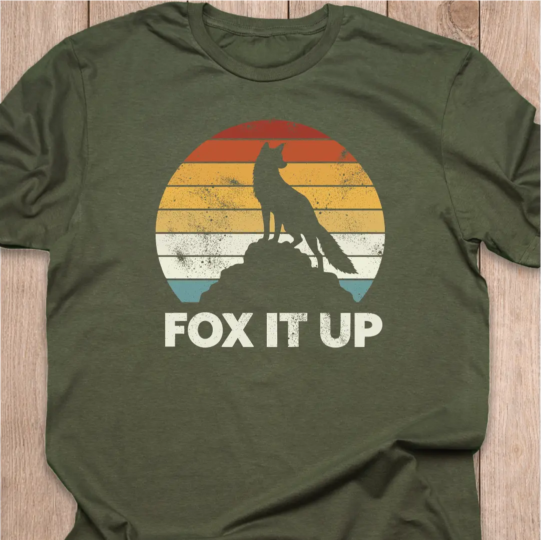 Fox T-Shirt | Retro Sunset Fox It Up